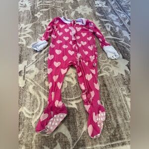Bums and Roses 3-6m Valentine Footie Pajamas